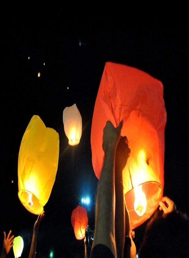 NAITH Flying Paper Sky Lanterns for Christmas and Makar Sankranti Festivals - Set of 10 (Multicolor) - Image 3